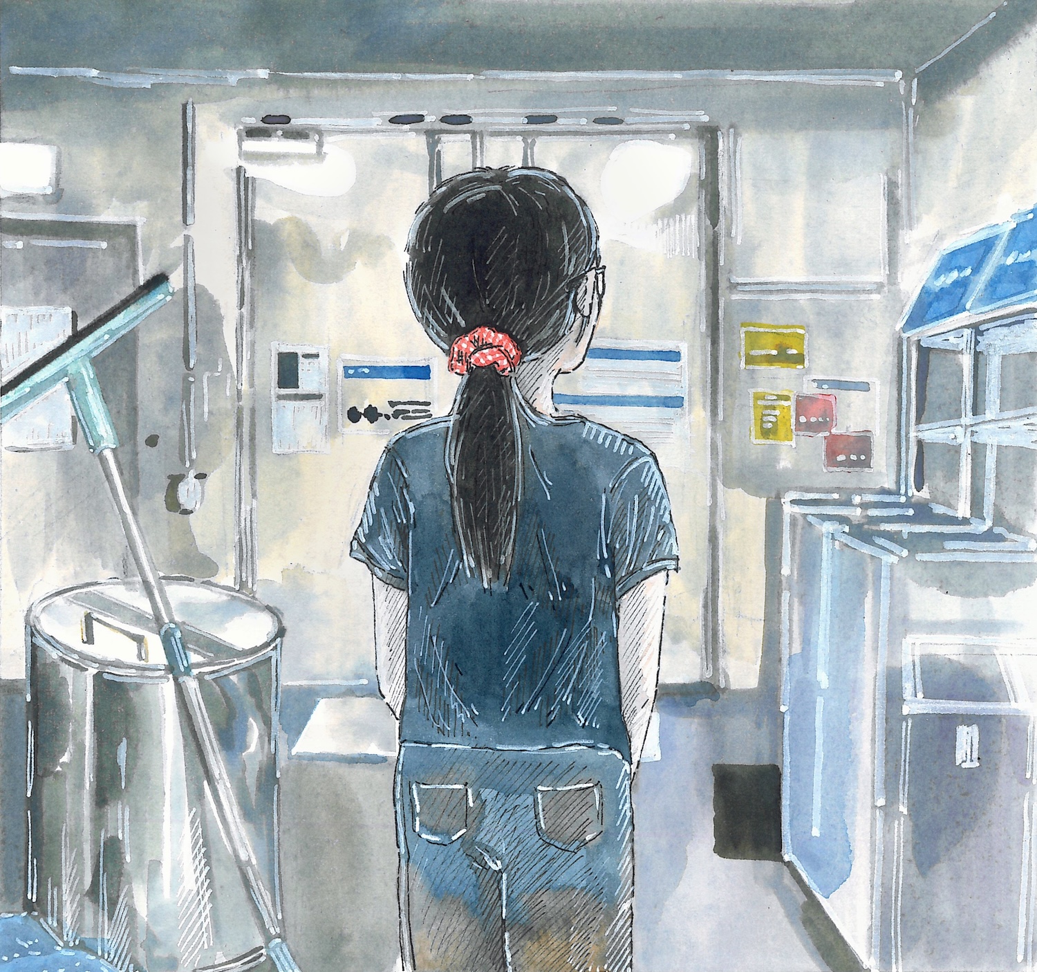 [클린룸을 오가는 사람들: 청소노동자 손윤화 이야기] ② 방진복을 입고 청소하는 사람